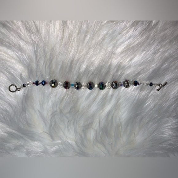 Handmade in New Mexico beaded crystal bracelet clear/multicolored - Picture 7 of 7